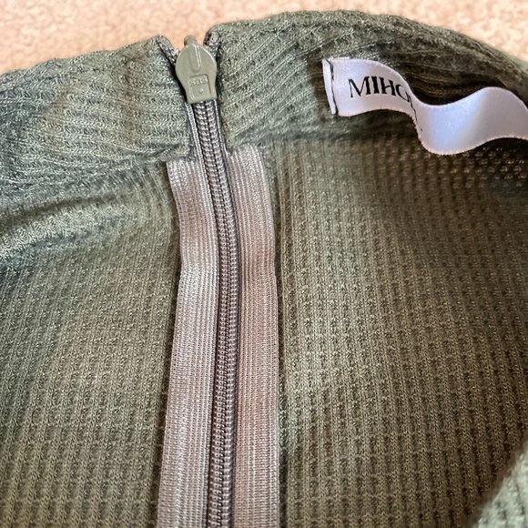 Miholl *Olive Green* Long Sleeve Top | Balloon Lace Sleeves | Zip Closure | EUC - Picture 5 of 10